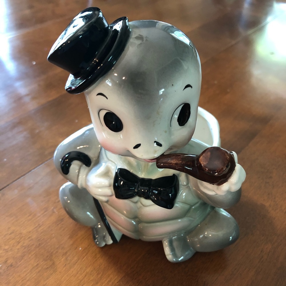Vintage Inarco Smoking Turtle Planter